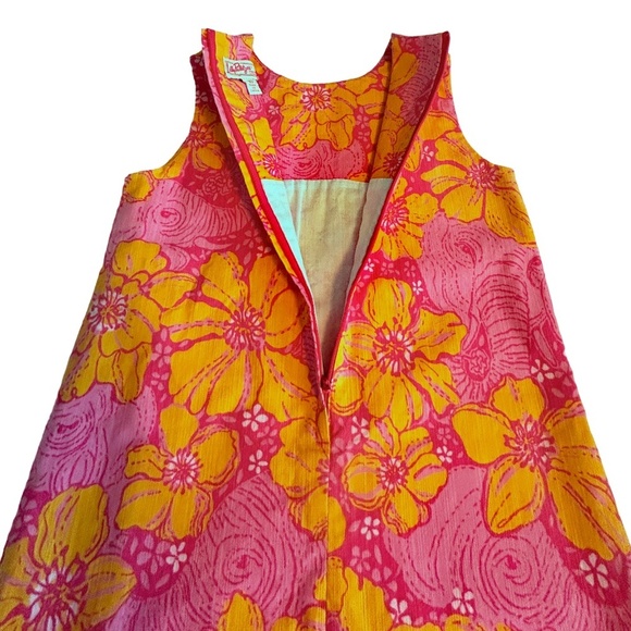 Lilly Pulitzer Original All Over Print Shift Dress Pink Elephant Peach Hibiscus - Picture 7 of 14
